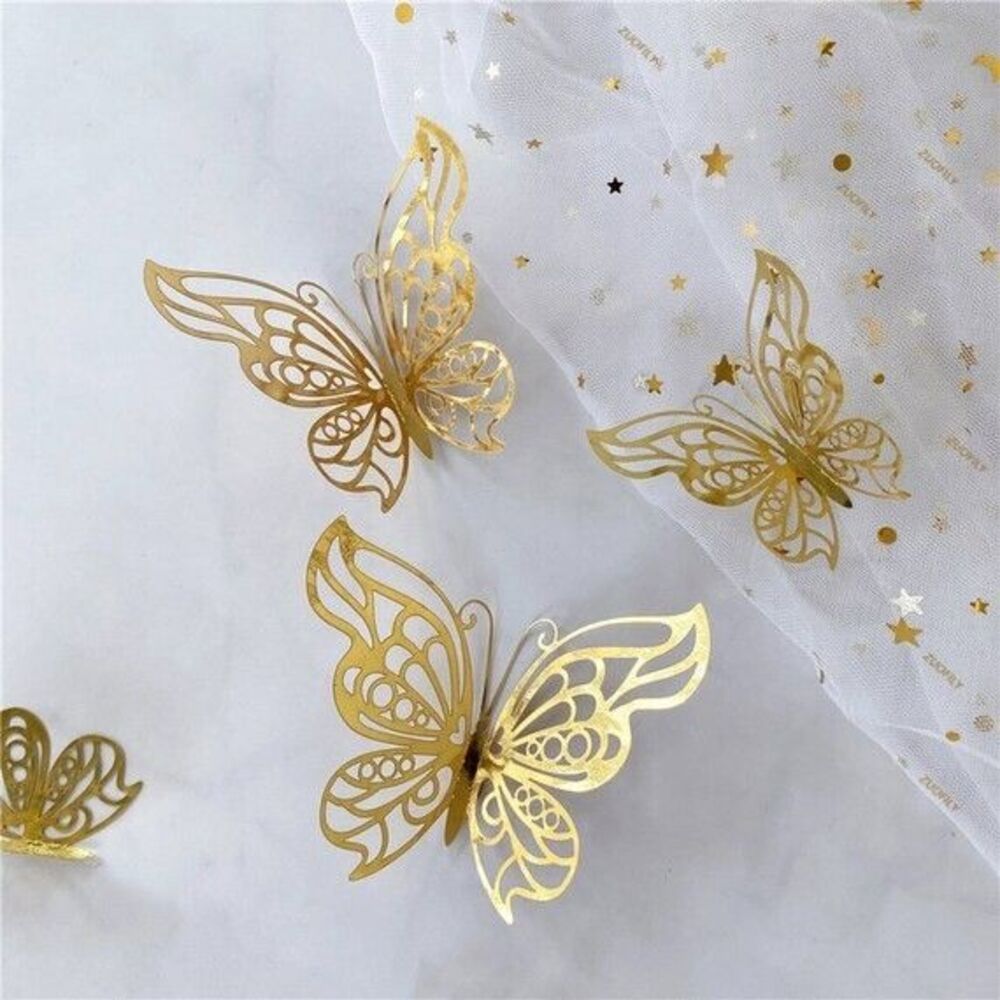 Mllkcao 12PC 3D Gold Butterfly Wall Decor Butterfly Decorations Butterfly Party